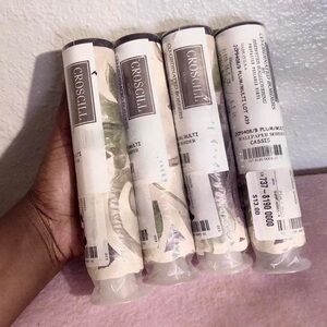 NEW Croscill Wallpaper Border Plum Cassis Rose Floral Scalloped 4 Rolls 20 yards